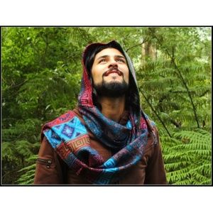 Hoodie Scarf Festival Clothing Hooded Hippie Style